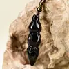 Pingente vajra de obsidiana natural no atacado, amuleto de pilão mágico, presente para casais, pingente de colar do ano zodiacal