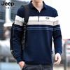JEEP SPIRIT 24 Outono Novo Camiseta Masculina de Manga Curta Moda Casual Tendência Bordada Combina com Tudo Camisa POLO