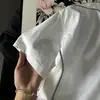 Camiseta de Manga Corta 100% Algodón Puro con Diseño de Nicho para Mujer en Verano, Corte Holgado con Estampado de Letras, Top Casual Versátil de Cuello Redondo para el Trabajo y el Ocio