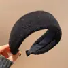 Nova Tiara Dentada 2025 para Mulheres com Topo Alto, Tiara de Lã com Laço, Penteado Coreano, Acessório de Cabelo de Luxo
