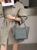 Moda Europea y Americana Transfronteriza Otoño e Invierno Primera Capa Piel de Vaca Bolso de Hombro Único Bolso Elegante para Mujer Bolso Cesta de Viaje Cuero Genuino