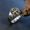 Joyería al por mayor de comercio exterior Anillo de cruz de personalidad retro europeo y americano Anillo de acero de titanio para hombre HFJ1009