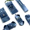 Caixa de Anel Dupla Aberta Veludo Azul Nevoeiro Caixa de Brincos Caixa de Colar Caixa de Pulseira Caixa de Pulseira com Cordão Joias Bolsa de Joias