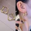Novedad Pendientes de Moda Estilo Ins Sentido de Diseño Distintivo de Nicho Gancho de Oreja Cuadrado Pendientes de Metal Simples Aguja de Plata 925