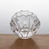 Portavelas de Vidrio con Forma de Vieira Transparente Soporte de Cristal para Velas Mesa Restaurante Accesorio con Forma de Concha Portavelas para Cena a la Luz de Velas Decoración