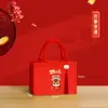 Bolsas da Sorte de Ano Novo de Alta Qualidade em Estoque, Impermeáveis, Espessadas, Tridimensionais, Sacolas Tote Publicitárias Promocionais, Bolsas de Mão de Lona Vermelha