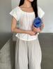 Camiseta de Verão Estilo Coreano com Ajuste na Cintura e Uma Alça Guangzhou 13 Linhas Nova Versátil Normcore Algodão para Mulheres Ins91391