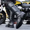 Botas Martin para hombre, botas altas largas, botas de trabajo, botas de cuero para motocicleta, botas de otoño, zapatos de hombre, botas impermeables de talla grande