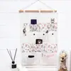 Bolsa Colgante de Tela para el Hogar Nórdico con 12 Bolsillos Almacenamiento de Libros Control Remoto Bolsa de Almacenamiento de Tela 0981