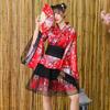 Cosplay estilo japonês anime fantasia estilo menina fofa japonesa fantasia aprimorada montagem de fogos de artifício quimono japonês