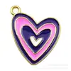 Amazon hot diy jóias acessórios colorido gotejamento óleo amor liga pingente brincos colar pulseira pingente