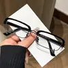 2026 Gafas de Sol Cuadradas Pequeñas de Media Montura de Alta Calidad para Cejas, Uso de Moda para Hombres y Mujeres, Gafas de Sol con Protección Solar, Lentes Transparentes
