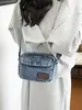 Bolso cruzado de mezclilla de alta costura nuevo 2026 transfronterizo, bolso pequeño retro moderno, bolso de hombro relajado y elegante