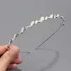 Diadema Retro Estilo Coreano Piedra Ojo de Gato Cabeza de Diamante para Mujer Pinza Fina de Aleación Diadema de Flores Hojas de Gama Alta Nicho Súper Inmortal