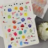 Pegatinas Lindas de Monstruos Pequeños para Uñas 5D en Relieve Divertidos Populares Monstruo de Ojos Grandes Pegatinas para Uñas Joyería Estilo Yl