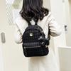 Mochila Colorblock Pied-de-Poule Feminina Ins Nova Moda Mochila de Nicho Pingente Fofo Mochila para o Dia a Dia