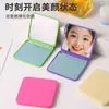 Espejo Cosmético, Espejo Pequeño, Espejo Plegable Mini Portátil de Doble Cara, Espejo Giratorio Redondo de Plástico para Estudiante