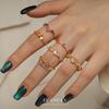 Cross-border S925 Sterling Silver Geometric Round Ring Feminino Light Luxury Zircon Butterfly Ring Europeu e Americano Moda All-match Jewelry