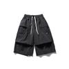 FORN3 2024 Verão Novas Calças Tridimensionais da Moda com Design de Bolso Grande Retro Solto Casual Shorts para Homens