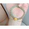 Pulsera Flor de Durazno con Cuentas Hechas a Mano y Colgante en Forma de Corazón de Jade Hetian, Pulsera de Estilo Chino Ins Diseño de Nicho para Mujer, Nuevo Modelo 2026