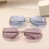 Gafas de Sol Metálicas Sin Montura Estilo Europeo y Americano Mismo Estilo que Zhang Yuanying Tendencia Antivibración Sentido de Alta Gama 20524