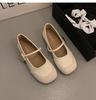 Mocasines Retro de Piel Suave con Punta Redonda y Hebilla Metálica para Mujer, Primavera 2024, Estilo Lindo y Original, Zapatos Pequeños de Piel para Mujer, Modernos y Casuales