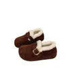 Zapatos de Algodón Cálido de Terciopelo Retro para Mujer 2026 Invierno Nuevos sin Cordones con Felpa Zapatos Tipo Birkenstock Suela Gruesa que Aumenta la Altura Cómodos