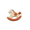 Colgante de Bolsa de Muñeca Caballo Mecedora de Dibujos Animados Llavero Creativo de PU Decoración de Caballo Pequeño de Madera Accesorio de Bolsa de Caballo Relleno de Cuero