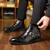 Suministro Especial Transfronterizo Botas de Cuero para Hombre de Caña Alta sin Cordones Zapatos Formales Casuales de Caballero Talla Grande 48 Cremallera Lateral Botas Martin para Todas las Estaciones