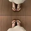Chanclas Metálicas Retro con Hebilla para Mujer, Nuevas Sandalias Romanas de Playa Primavera/Verano 2026