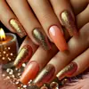 Uñas Largas de Ballet Doradas Moda Europea y Americana Uñas Postizas de Alta Venta Venta al por Mayor Estilo Ins Uñas Portátiles Desmontables