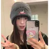 Bonito Sombrero de Lana Bordado de Cachorro Dachshund para Mujer, Gorro de Invierno Engrosado que Protege las Orejas y Hace que la Cara Parezca Más Pequeña, Gorro Cálido