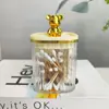 Caixa de Armazenamento de Fio Dental de Alta Qualidade e Cotonetes de Maquiagem, Porta-Palitos de Dente de Luxo Leve, Recipiente de Vidro Criativo Personalizado de Alta Qualidade para Palitos de Dente Doméstico