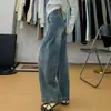 Jeans Retro Americanos de Pierna Ancha para Mujer, Nuevo Estilo Verano 2026, Diseño Adelgazante para Primavera y Otoño, Efecto de Caída Suelta, Pantalones Curvos