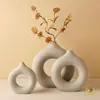 Vaso de Cerâmica Circular Irregular Estilo Wabi-Sabi Beihanmei Ornamento para Sala de Estar Decoração de Casa Artesanato Criativo