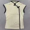 Tops sin mangas con estampado floral de primavera y verano, cuello halter, corte ajustado estilo cheongsam, disponibles en múltiples estilos, al por mayor para mujer