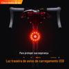 Luz de bicicleta nova transfronteiriça luz de advertência para pedalar à noite iluminação de equipamento para pedalar ao ar livre luz carregamento USB luz traseira
