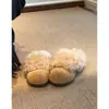 Versión de Cachemir~Botas de Nieve Tacón Grueso Punta Redonda Felpa Invierno Europeo Americano Punta Cerrada Altura Oculta Nicho Pequeño Versátil Zapatos Peludos para Mujer