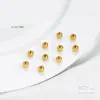 Retenção de cor forte contas douradas de areia contas redondas ouro real contas soltas pulseira diy com contas feitas à mão contas espaçadoras material para joias acessórios