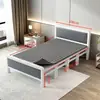 Cama plegable para uso doméstico, cama doble con estructura de hierro y colchón, cama sencilla para viviendas de alquiler, cama de tablero duro, cama para siesta en la oficina, cama individual