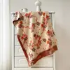 Bufanda Retro Elegante de Imitación Cachemir Flor de Ciruelo para Mujer Engrosada Doble Cara Protección contra el Frío Chal Exterior de Invierno Regalo Navideño para Personas Mayores
