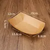 Caja de Almuerzo Desechable con Forma de Barco, Caja de Empaque Abierta para Snacks, Filete de Pollo, Papas Fritas, Palomitas de Pollo, Pollo Frito, Caja de Papel Kraft, Resistente al Aceite