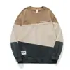 Sudadera Pesada Estilo Retro Americano Jerryeno para Hombre Primavera Holgada Marca de Moda Camiseta de Manga Larga con Combinación de Colores Primavera y Otoño Tops de Moda para Hombre