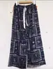 Tamanho G Algodão Seda Feminino Verão Soltos Calças Longas Maternidade Roupa de Dormir Algodão Puro Finas Calças de Perna Larga com Efeito Refrescante