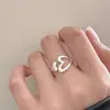 Anillo de Plata de Ley 925 Simple Dulce Fresco Flor Otoño Invierno Nuevo Anillo para Mujer ins Sensación de Alta Gama Anillo de Junta Abierta Ajustable