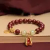 Nuevo Bueno cosa Cacahuete Marca de la Suerte colgante nuevo lucky beads accesorios pulsera pequeño libro rojo diseño de nicho pulsera de cinabrio