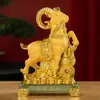 Adornos Artesanales de Serpiente y Oveja Zodiacales Chapados en Oro, Amuletos de Buena Suerte para Negocios Bancarios y de Seguros, Regalos de Mascota del Año de la Oveja