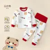 Conjunto de Ropa Interior Térmica para Bebé con Relleno de Algodón, Engrosado para Niñas, Conjunto de Otoño e Invierno de Tops y Pantalones, Ropa de Otoño para Bebé, Conjunto de Otoño para Niños