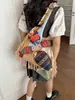 2026 Bolso de Hombro Tejido de Punto Versátil de Gran Capacidad para Mujer, Bolso de Compras de Verano, Bolso Tote de Dibujos Animados para el Trabajo