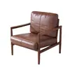 Silla Hank Sofá de Madera Maciza Silla para el Hogar Sala de Estar Silla Perezosa de Ocio Sillón Retro de un Brazo Sofá Perezoso para Balcón